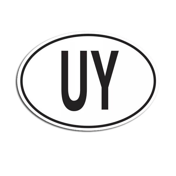 UY Uruguay Country Code Oval Sticker