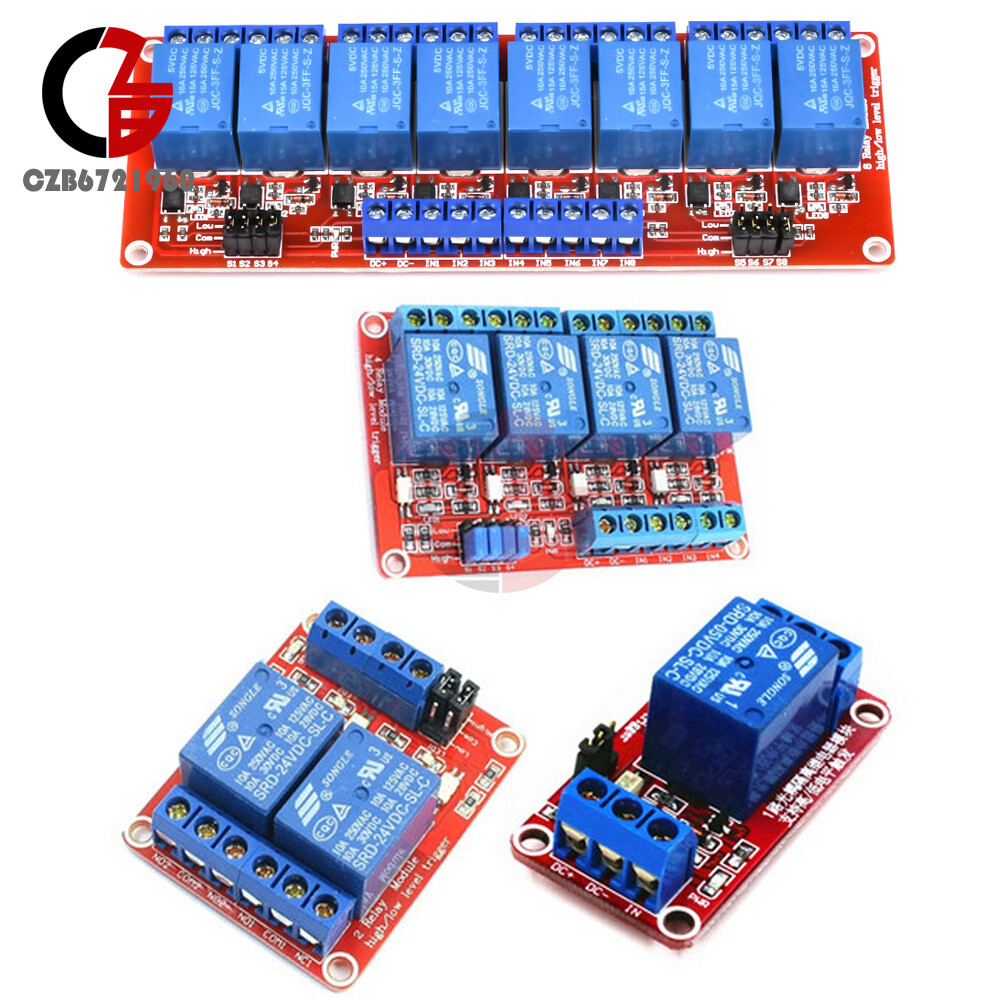 High Low Level Trigger 5V/9V/12V/24V 1/2/4/8 Channel Relay Module +Optocoupler