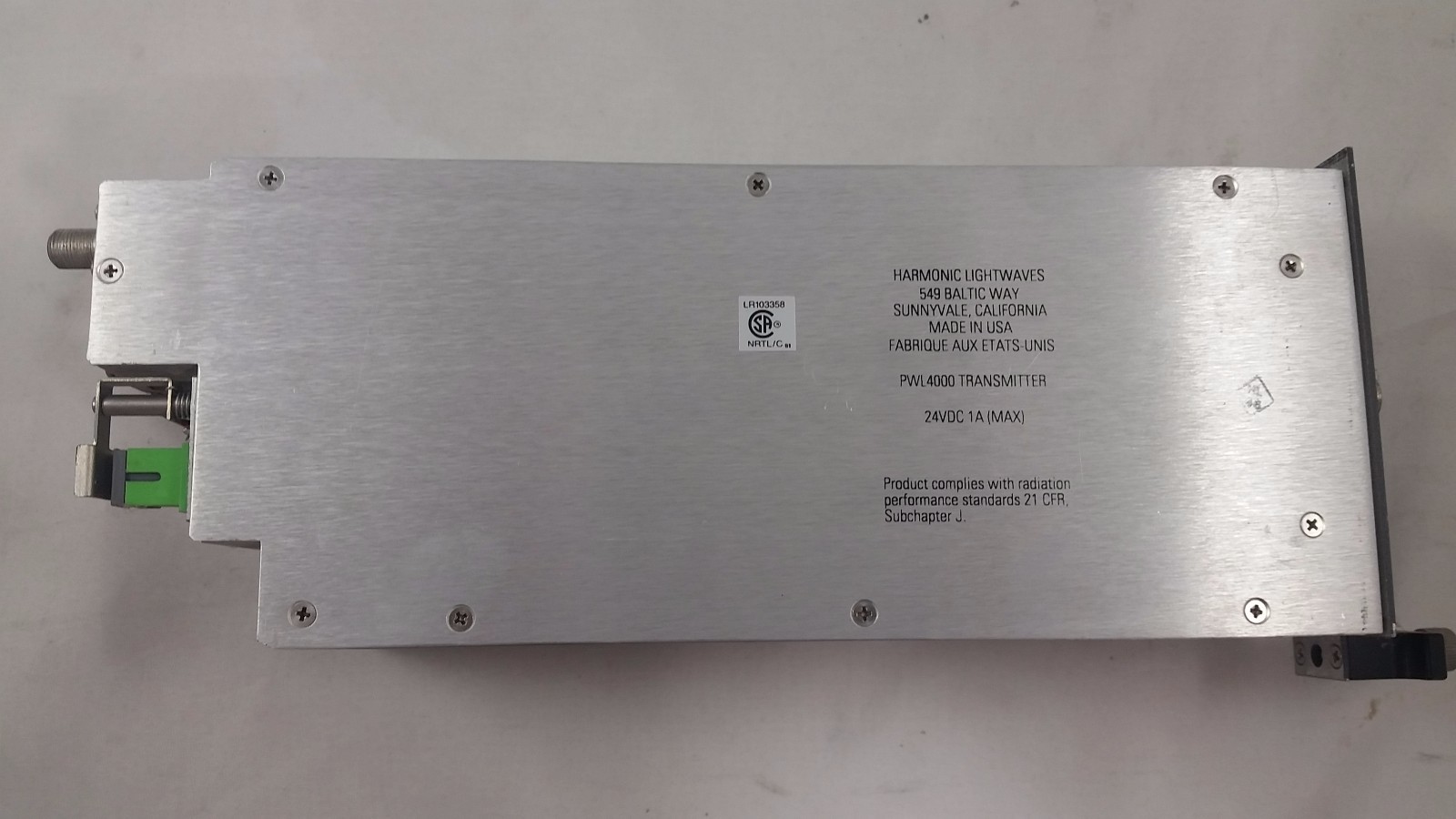 Harmonic PWL4708P-AS-1 Fiber Optic Transmitter