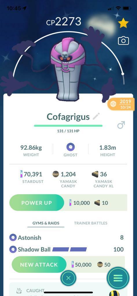 SHINY ✨ COFAGRIGUS!!! ✨ -PKMN GO!!! - NON REGISTERED