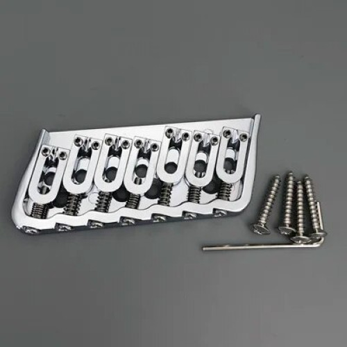 7 String Multi Scale Guitar Bridge Fits LTD and Sterling Style Guitars - Chrome