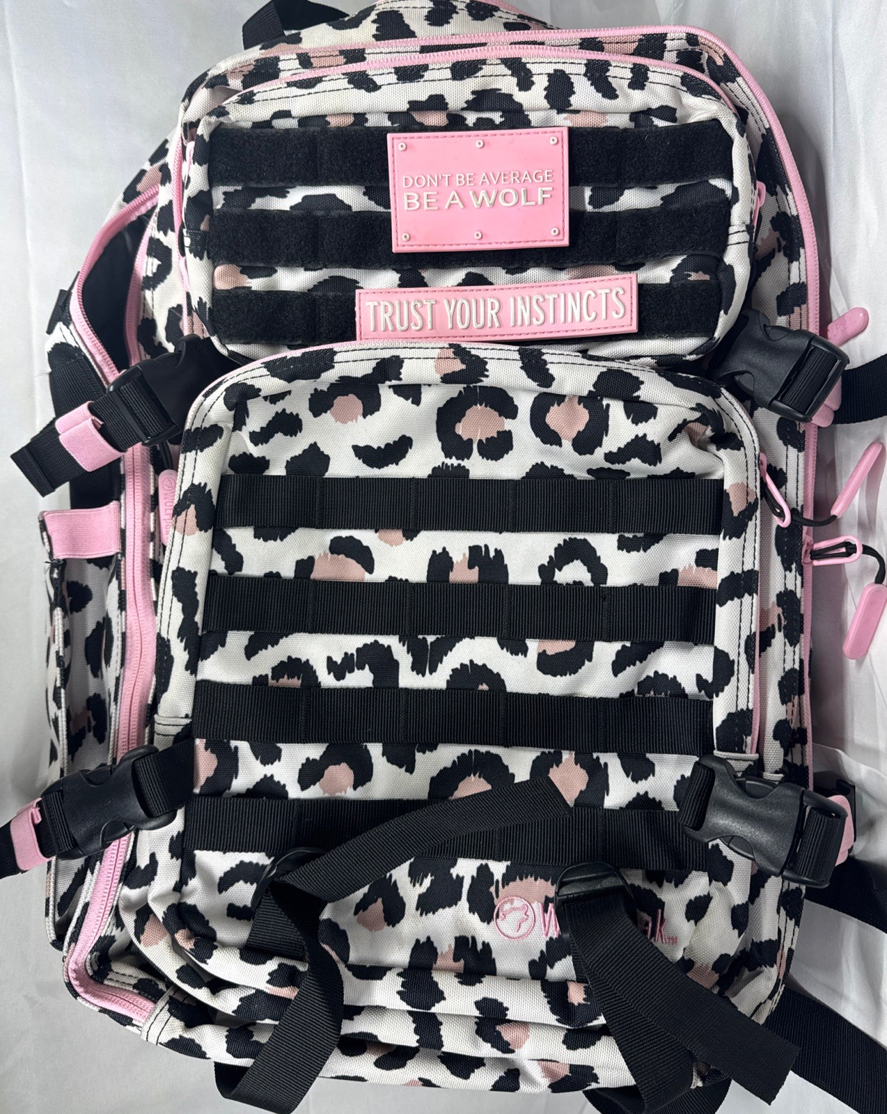WolfPak Pink Leopard Print Hiking 35L Backpack Padded Straps Limited Edition