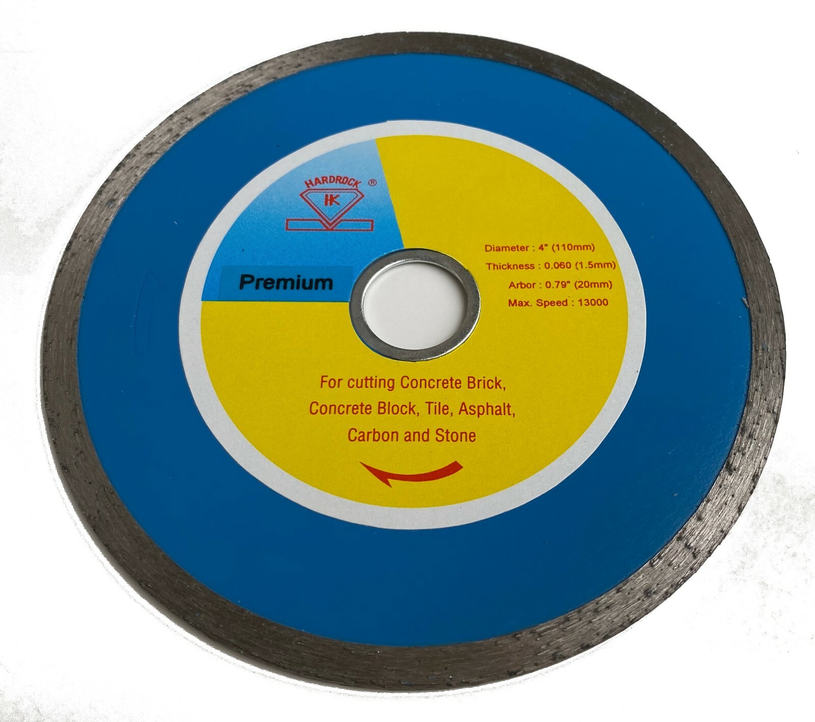 4 Inch Premium Continuous Diamond Saw Blade Cut Concrete Bricks Tile Block