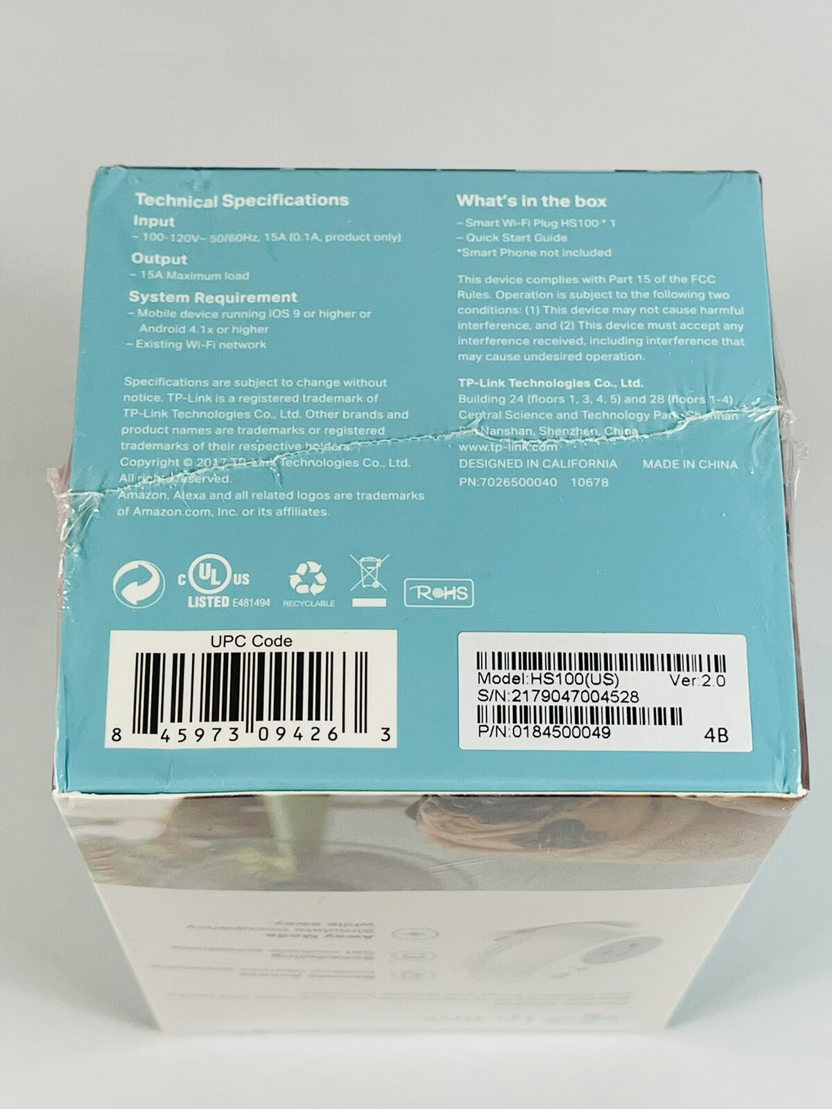 NEW TP-LINK HS100 Voice Control Remote Access Wi-Fi Smart Plug SEALED