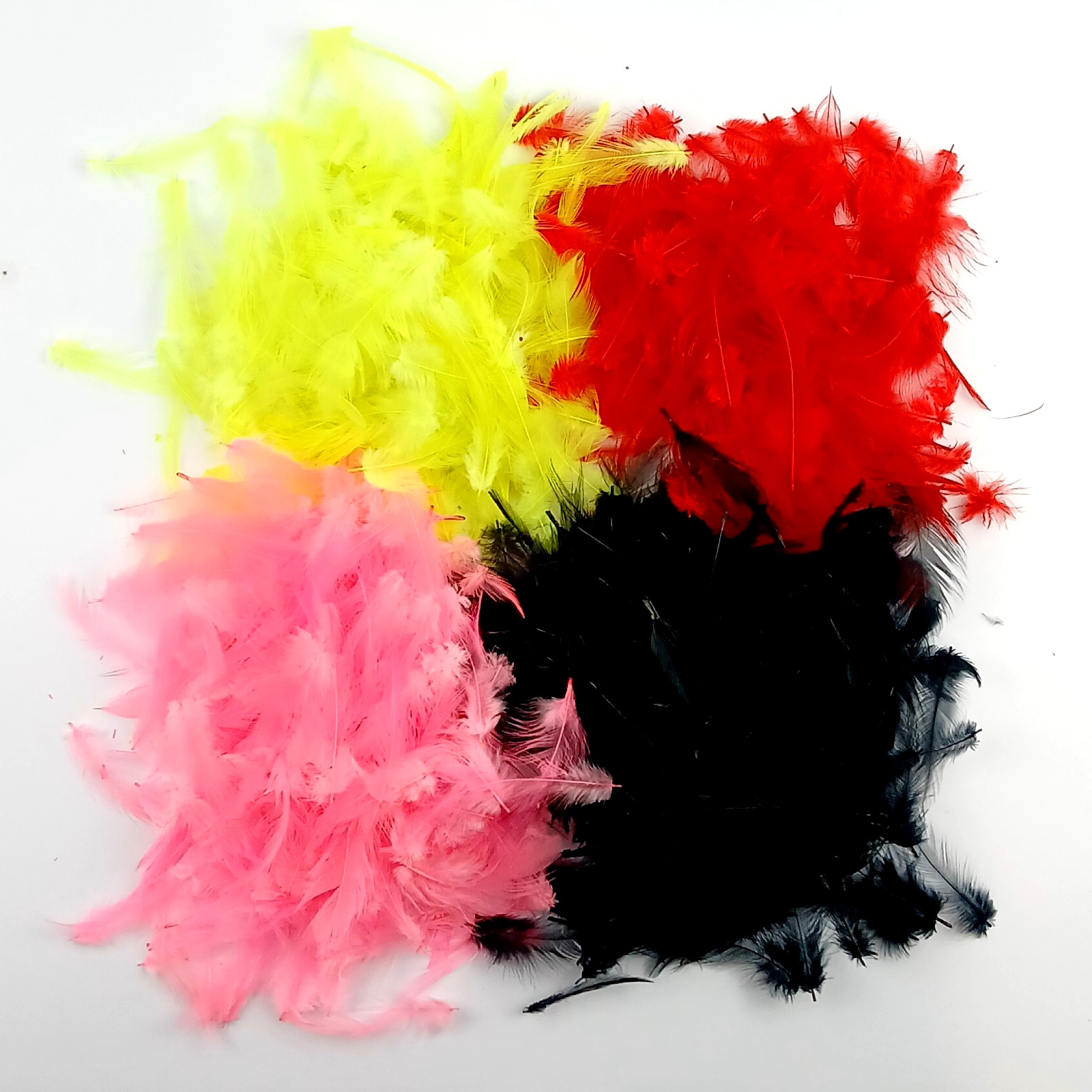 Rooster Saddle Hackle Feathers Loose Jig Tying Red Black Pink Chart 300ct + 2-4"