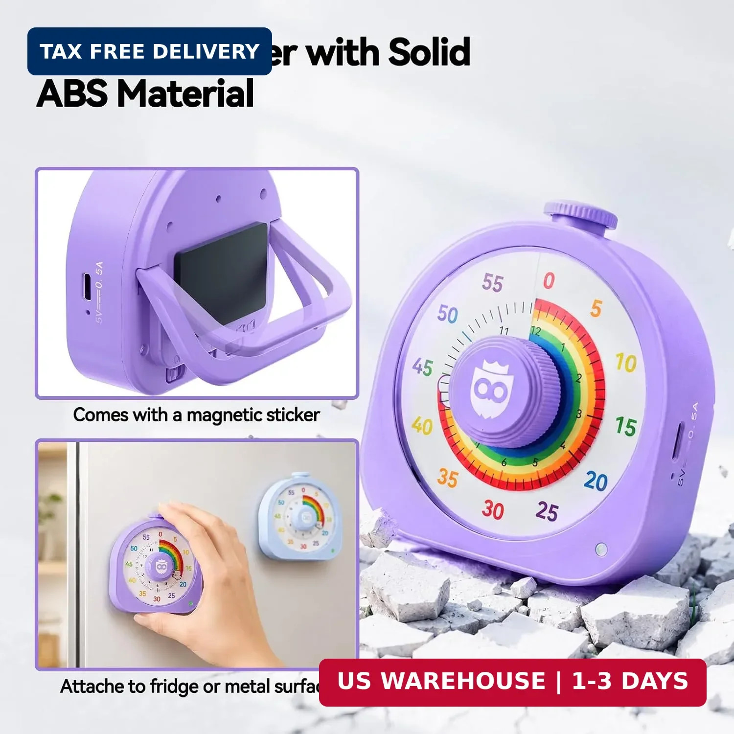 Visual Timer for Kids and Adults 60 Min/12 Hour Rechargeable Countdown Timer wit