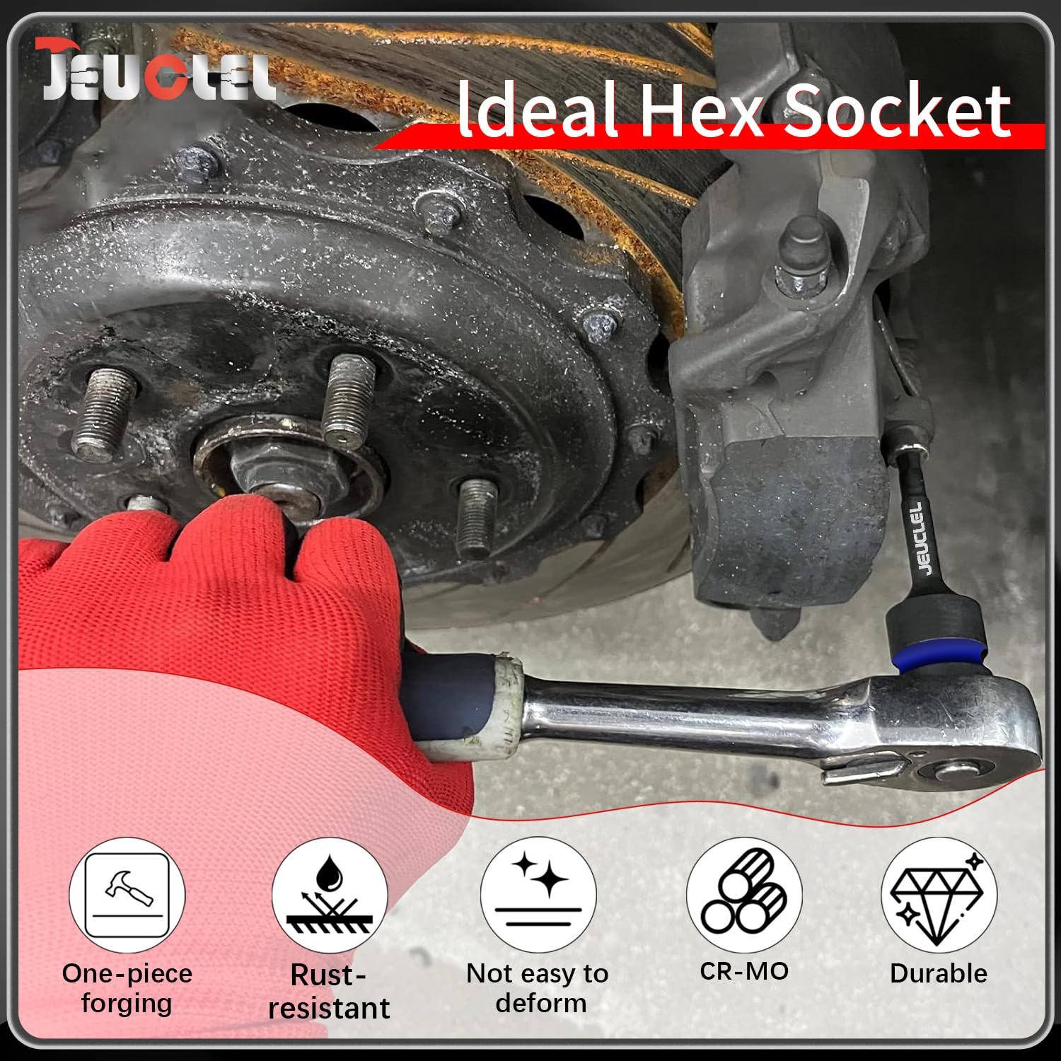 JEUCLEL 11mm Hex Impact Bit Socket, H11 1/2-Inch Drive 1PC | 11MM
