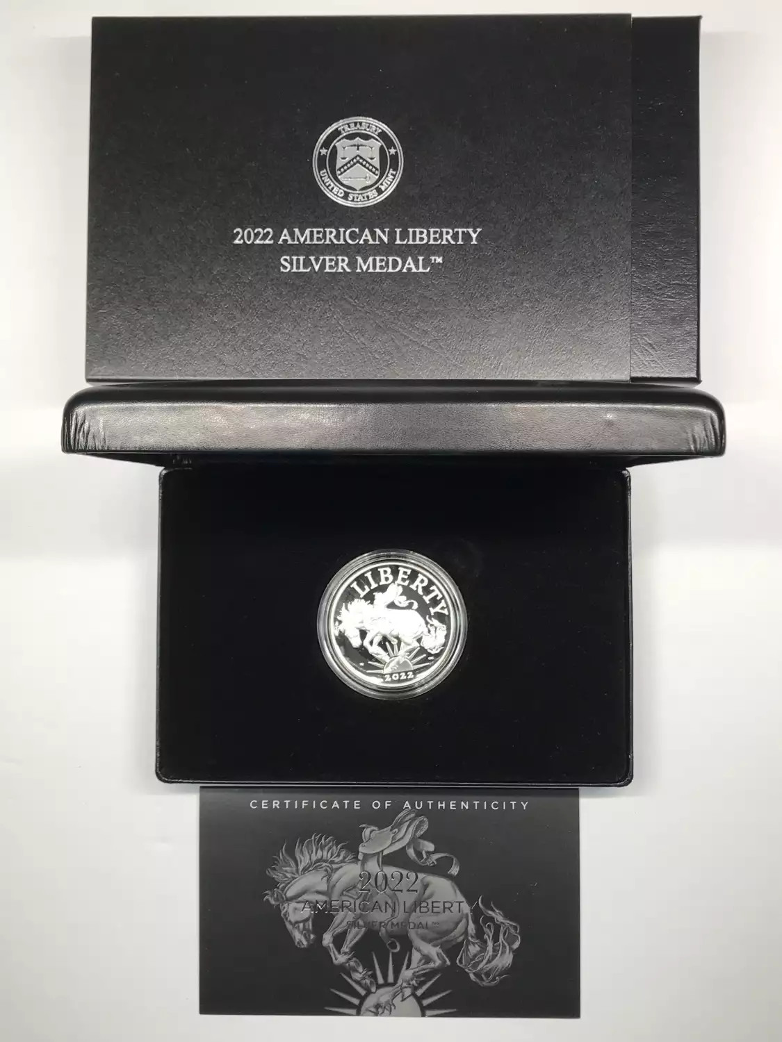 2022-P American Liberty 1 oz Proof Silver Medal w US Mint OGP - Box & COA