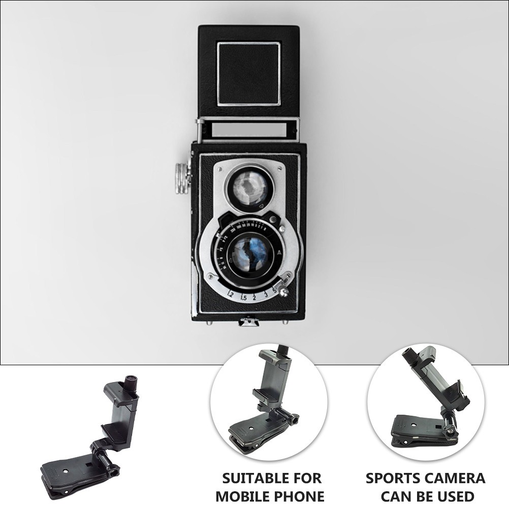 Backpack Shoulder Strap Mount for Camera Black ABS Durable Clip 360 Degree