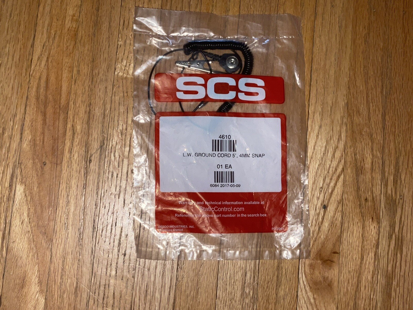 Lot of 20 SCS 4610 Wrist Strap Ground Cord 5' 4MM Snap w/Alligator Clip New