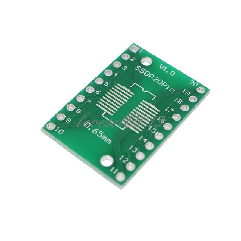 20PCS NEW SOP20 SSOP20 TSSOP20 To DIP20 0.65/1.27mm IC Adapter PCB Board