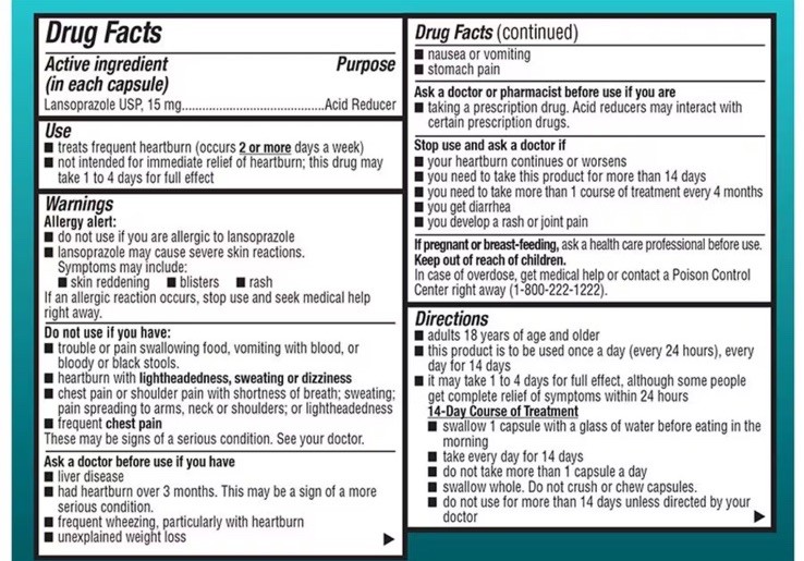 (2) Pack - 24HR Lansoprazole Delayed-Release Capsules, Acid Reducer Exp 10/26