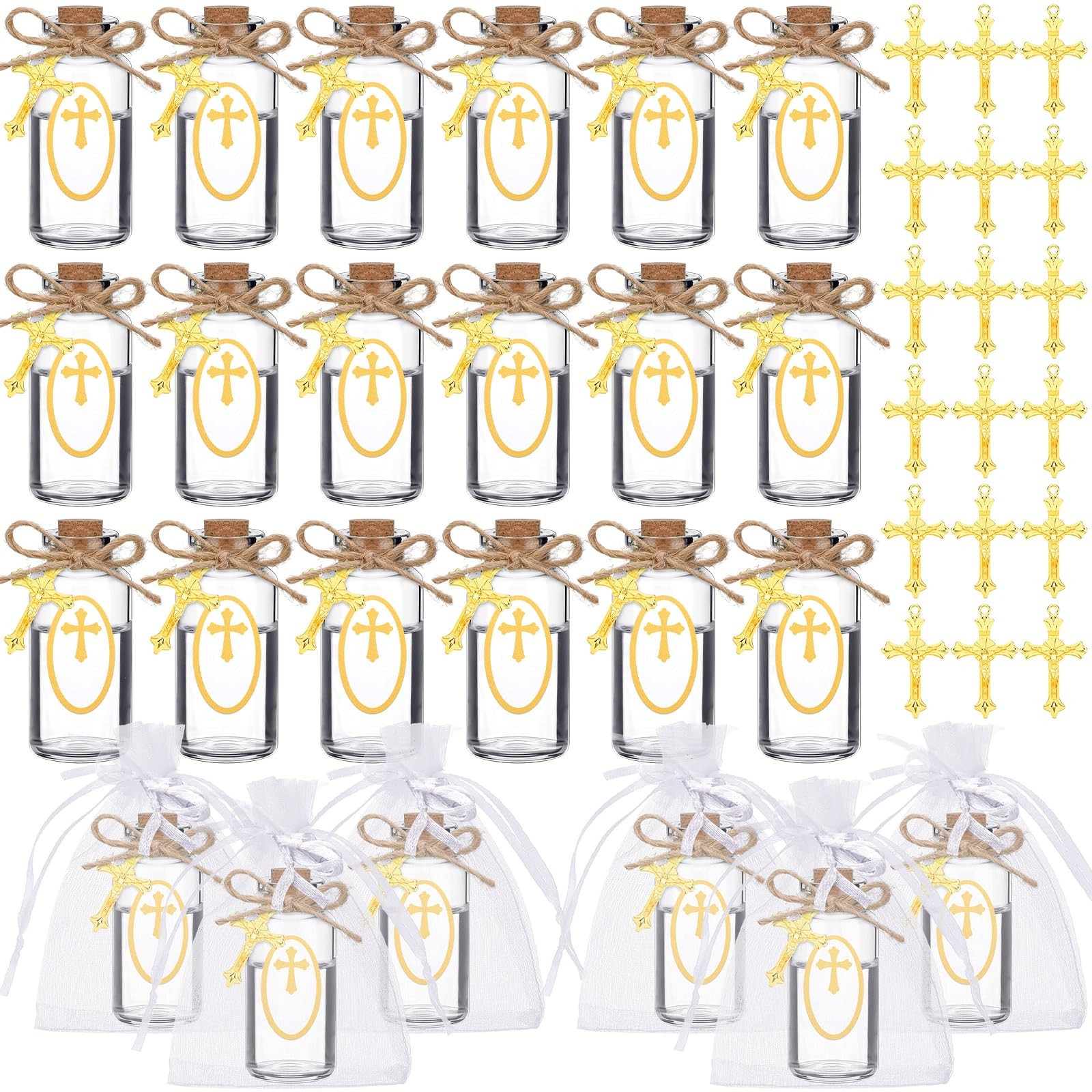 48 Set Holy Water Bottle Container Agua Bendita Baptism Gift for Guest Cathol...