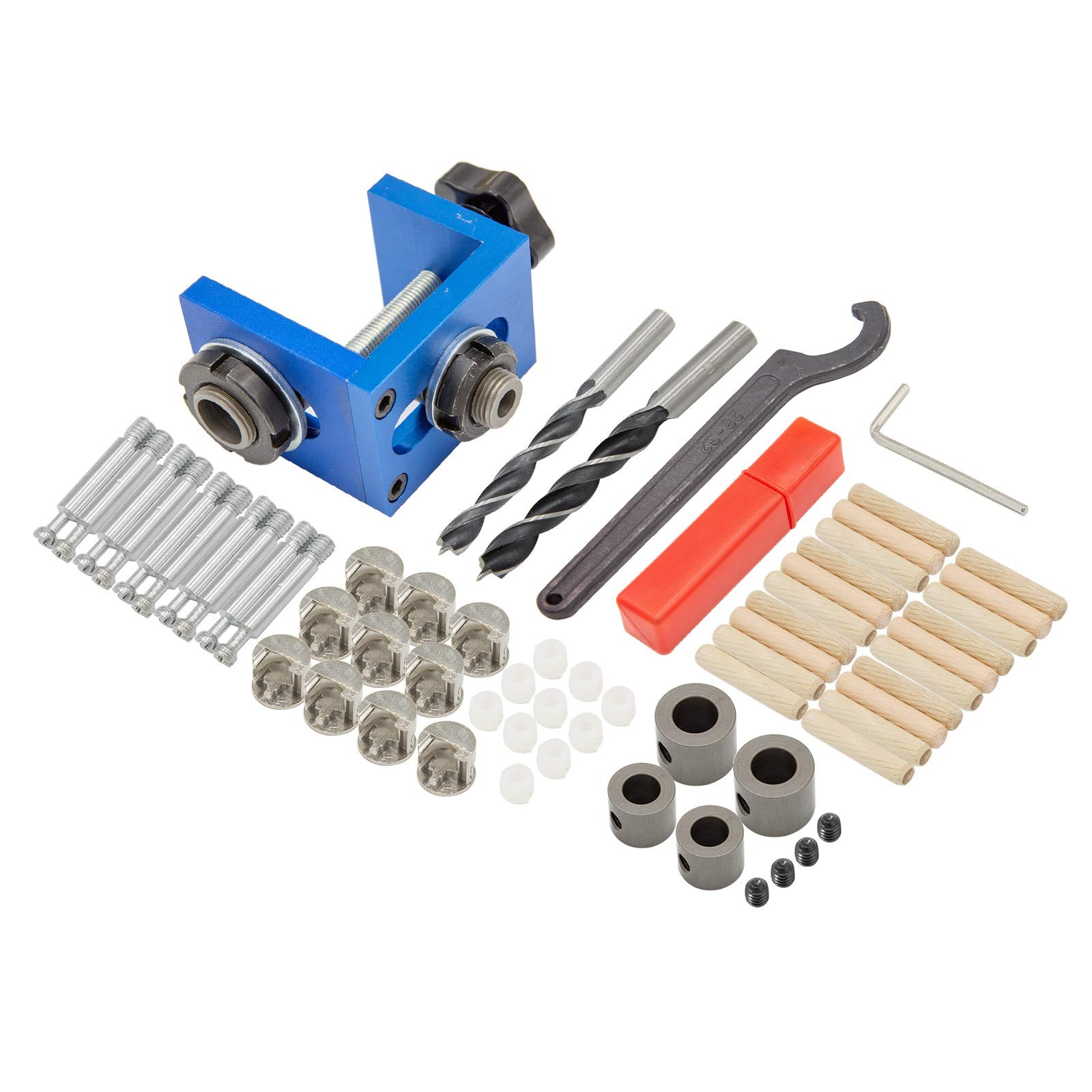 Evwoge Woodworking Drilling Locator Tool Kit Aluminum Alloy Pocket Hole Jig Kit