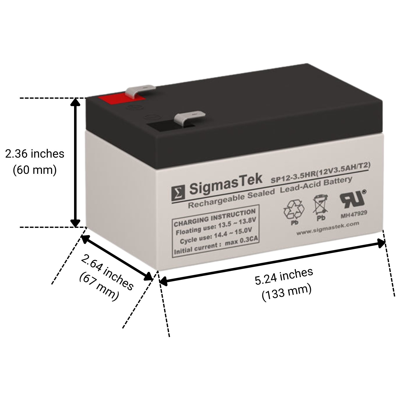 B&B BP3-12-F2 Battery Replacement (12V 3.5AH)