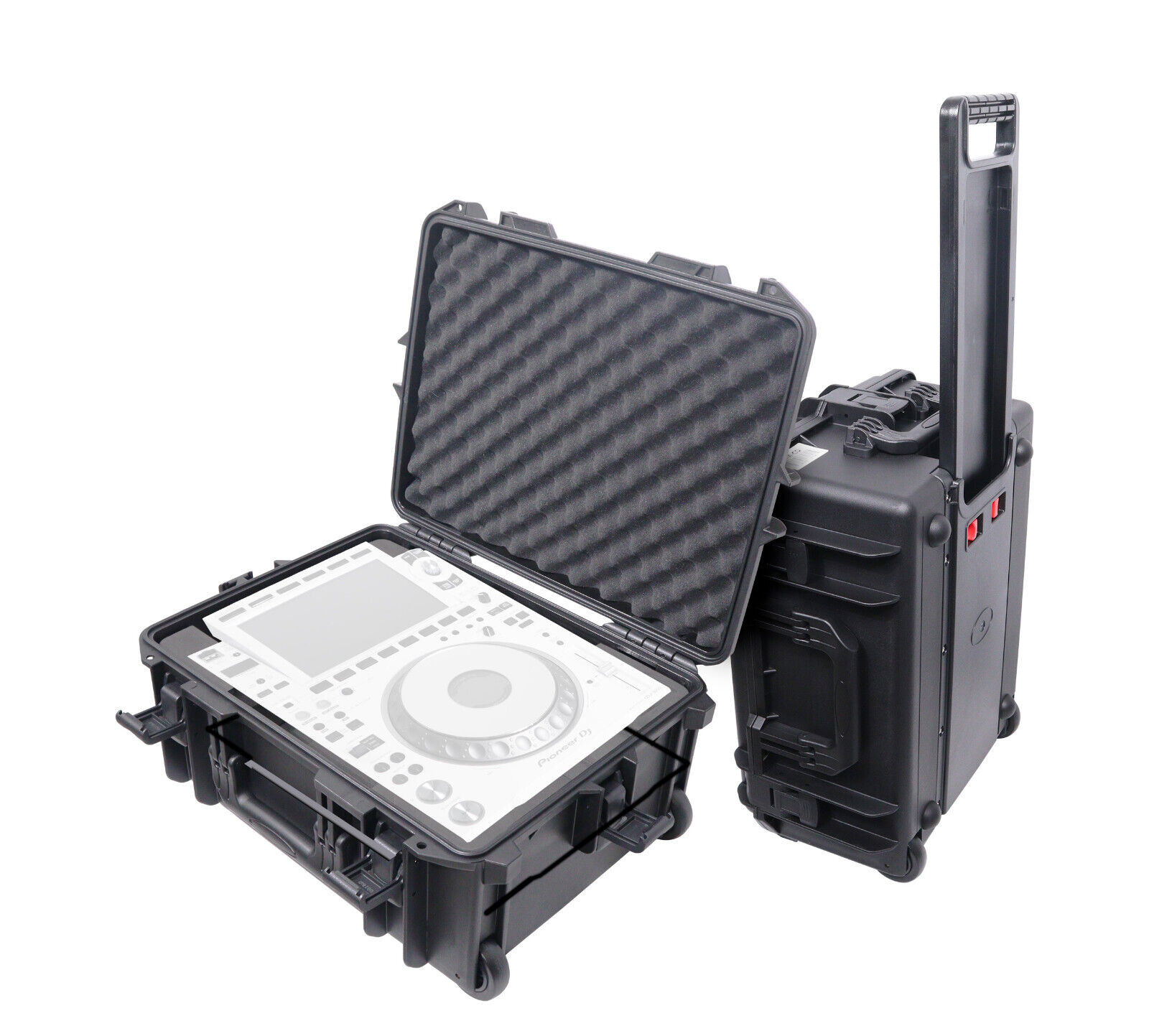 Prox DJ Road Case with Pull Handle - Wheels for Pioneer CDJ-3000 and 12" Mixers
