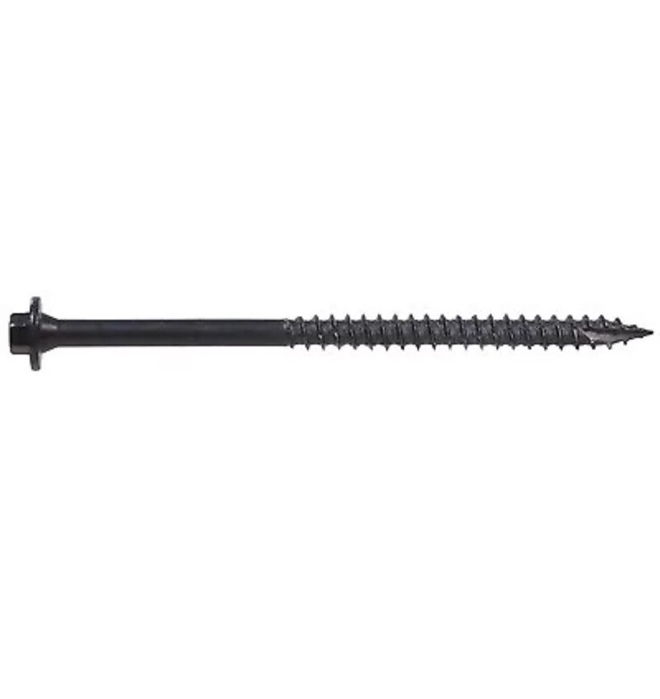 LedgerTite Wood Screws, Gray Ceramic, 3-5/8 x 5/16-In., 49-Pk. -48111 Damage Box