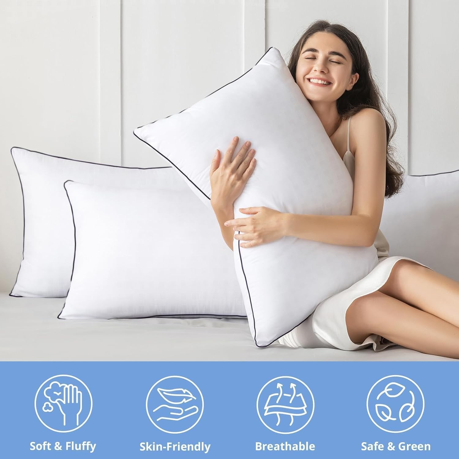 2-PK Pillows Set - Cooling Supportive Pillows Down Alternative Fill (KING SIZE)