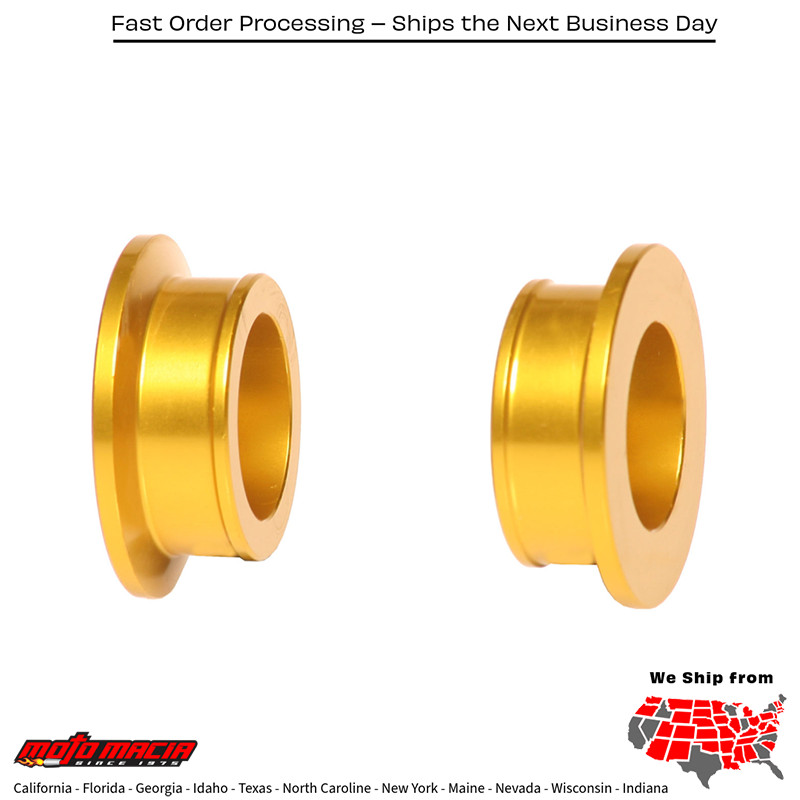 Rear Wheel Spacers Yellow Suzuki Rm250 2001-2008