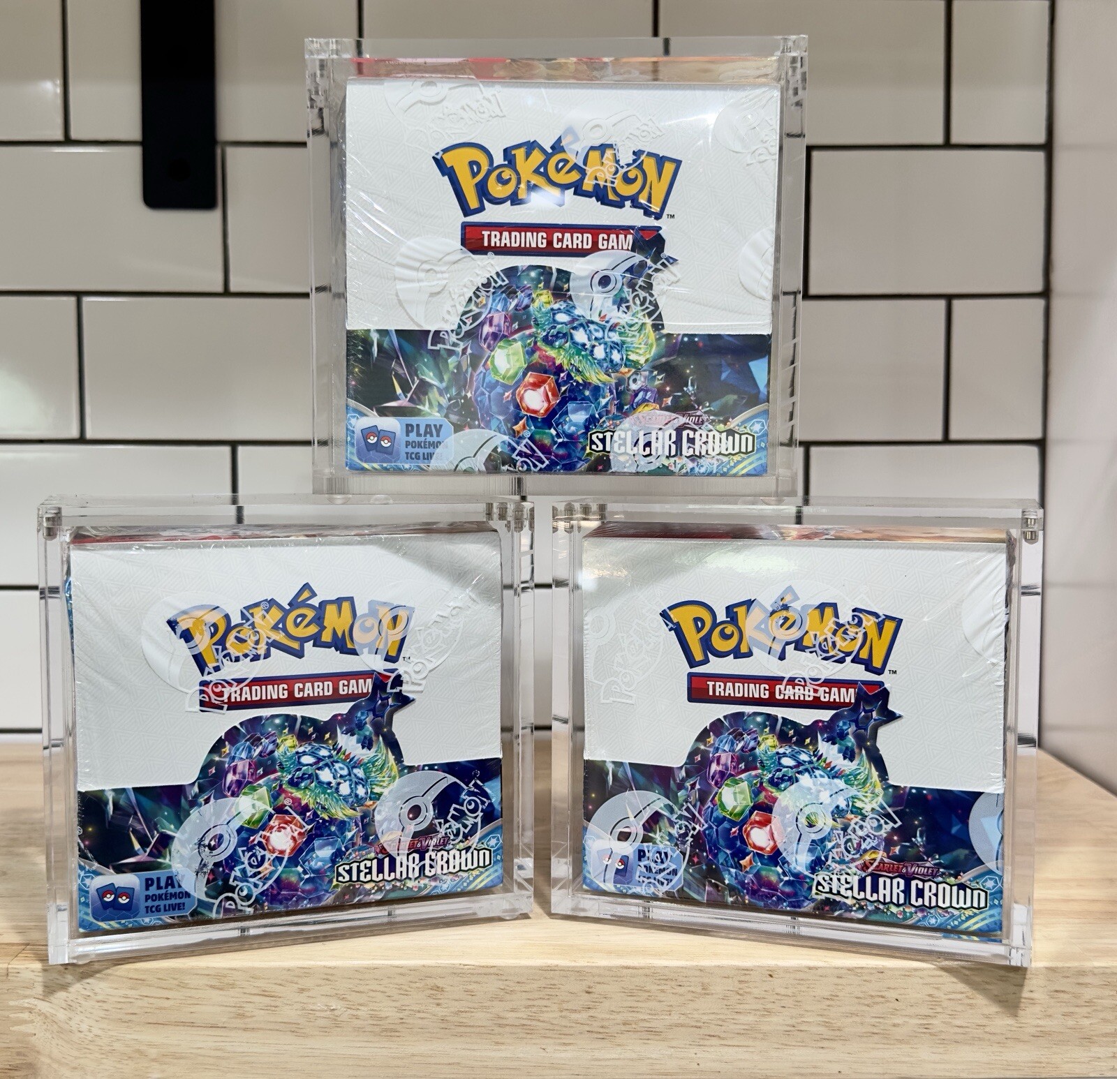 2pcs Pokemon Booster Box Protector Case Acrylic Magnetic Closure 99% UV Blocking