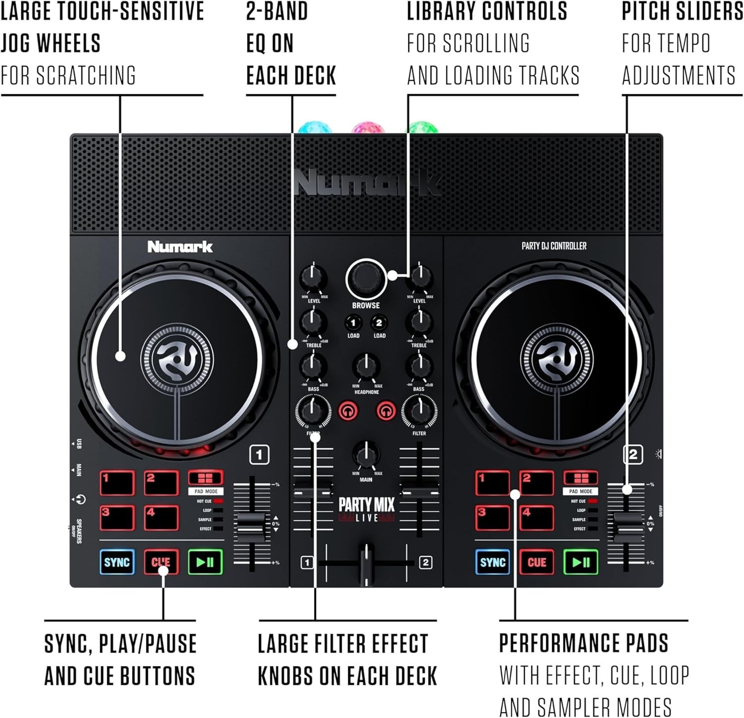 Compact DJ Controller with Integrated Audio Interface