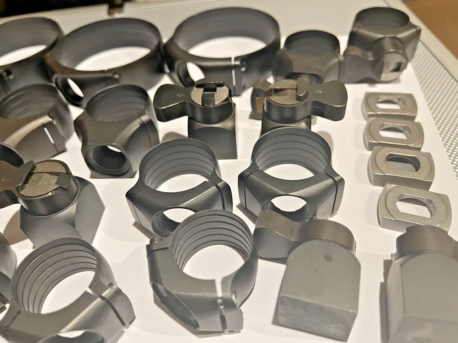 GERMAN RECKNAGEL RIFLE SCOPE OBJECTIVE CLAW MOUNTS QUICK RELEASE UNUSED CUSTOM