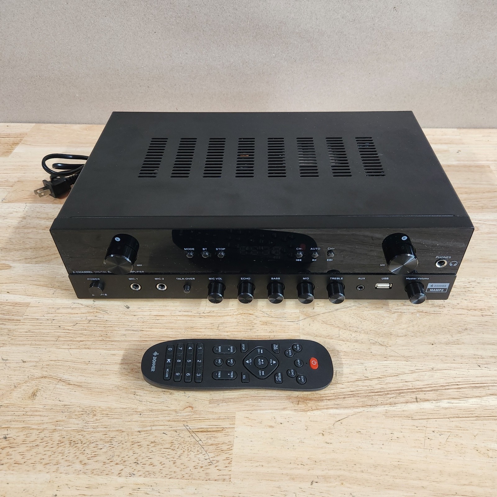 Donner MAMP2 Stereo Audio Amplifier 600W Peak for Home Karaoke Theater Speakers