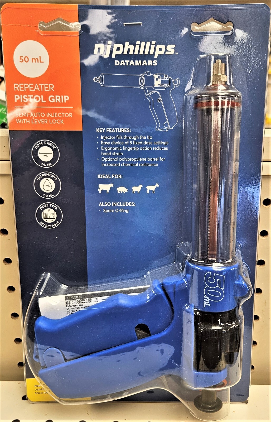 NJ Phillips Datamars 50cc Syringe Cattle Sheep Swine Goat Acurate Ergonomic