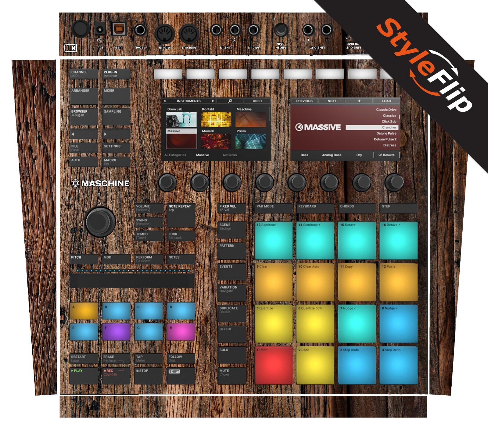 Native Instruments Maschine MK3 | Wood #3 | Protective Decal | StyleFlip Skins