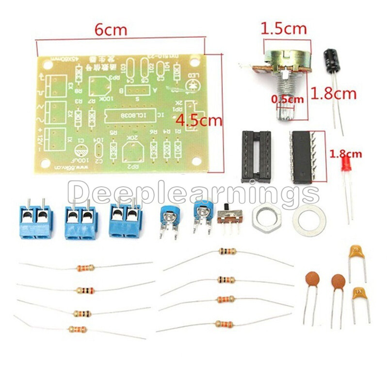 ICL8038 Monolithic Function Signal Generator Module DIY Kit Sine Square Triangle