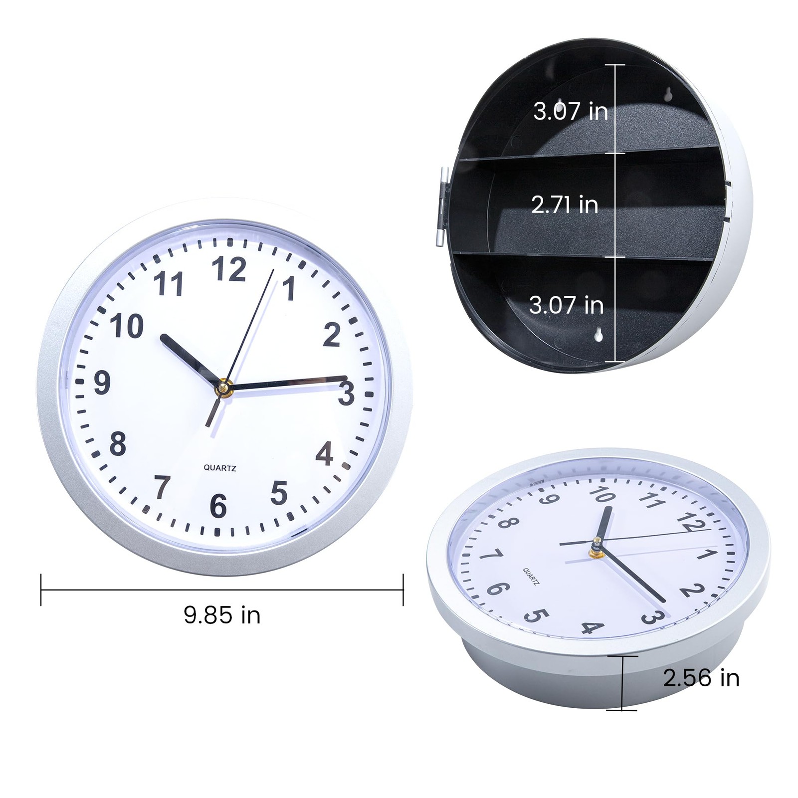 Wall Clock Money Safe Box Hidden Secret Jewelry Security Cash Compartment Stash