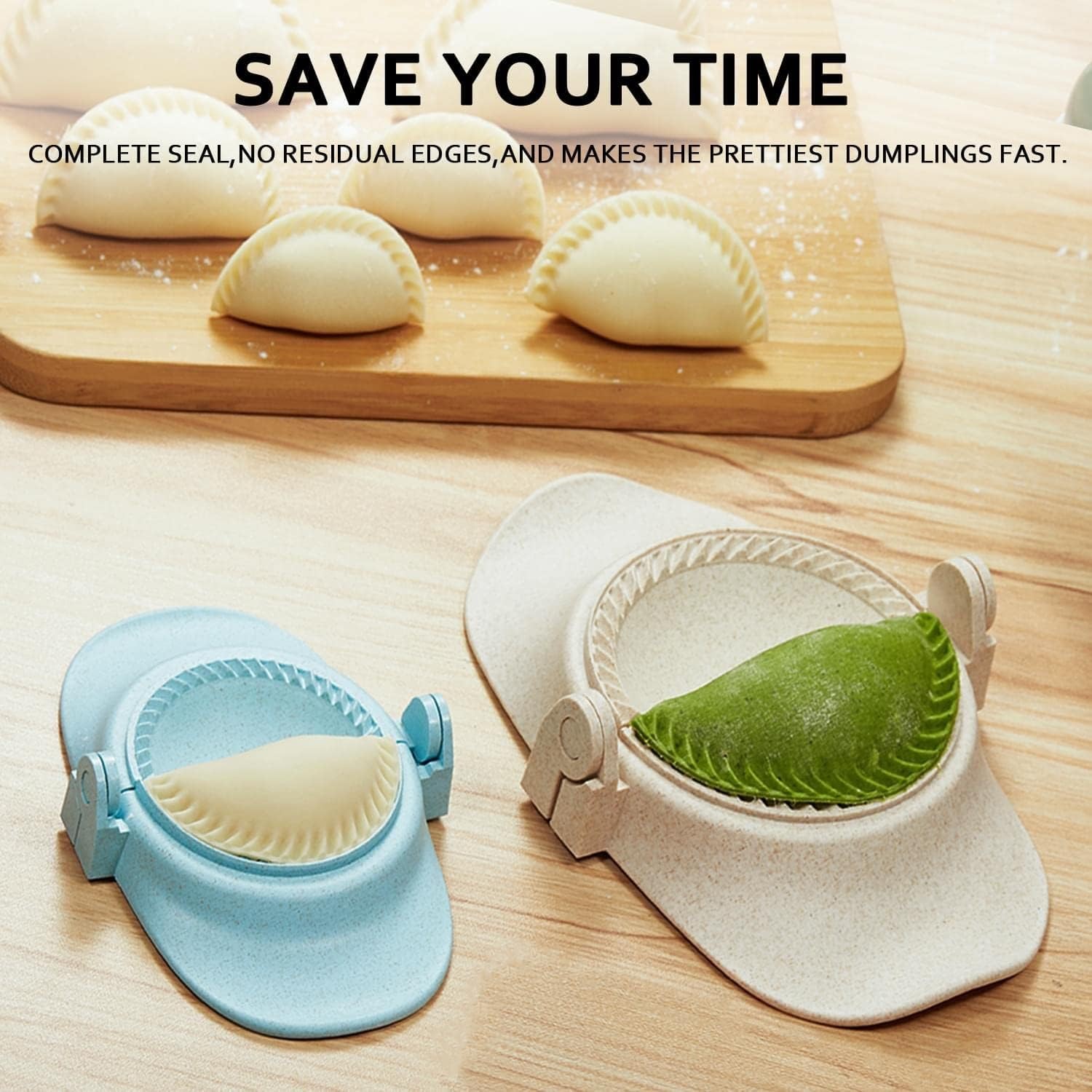 Empanada Maker Press, 5 Inch Extra Large Dumpling Set with 5, White