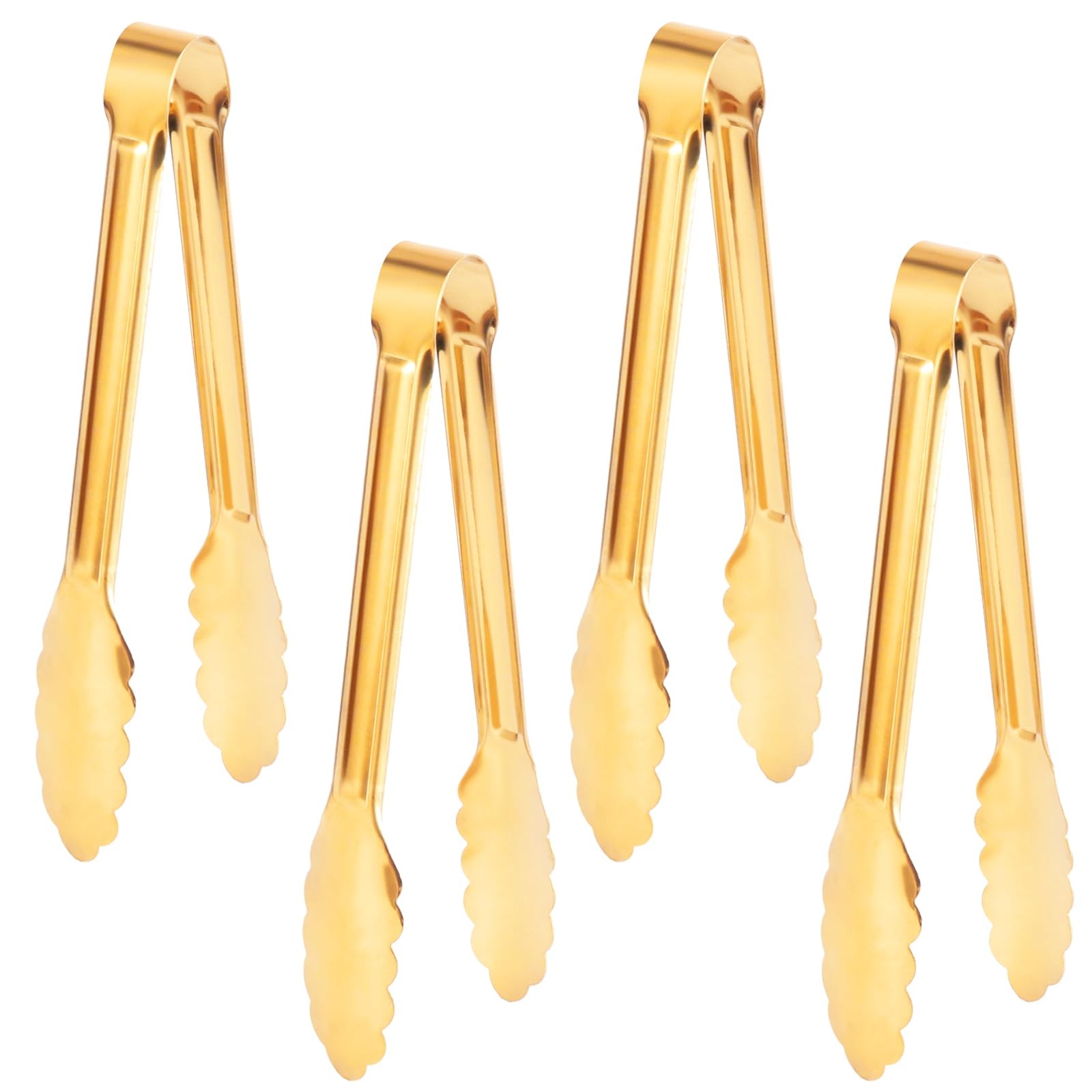 4 Pack Gold Serving Tongs,Metal Serving tongs,for buffet,party,9 Inch,Gold Ut...