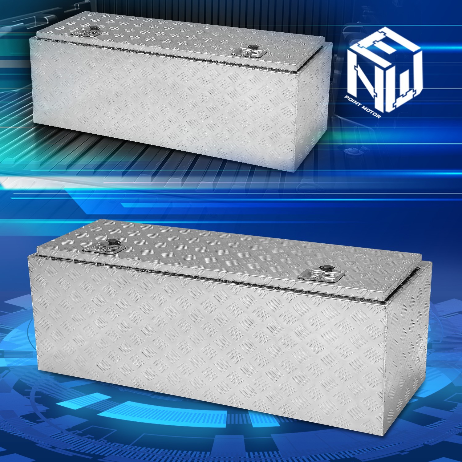 47"x18"x18" Aluminum Truck Pickup Tool Box Storage w/Fixed Top Handle Silver