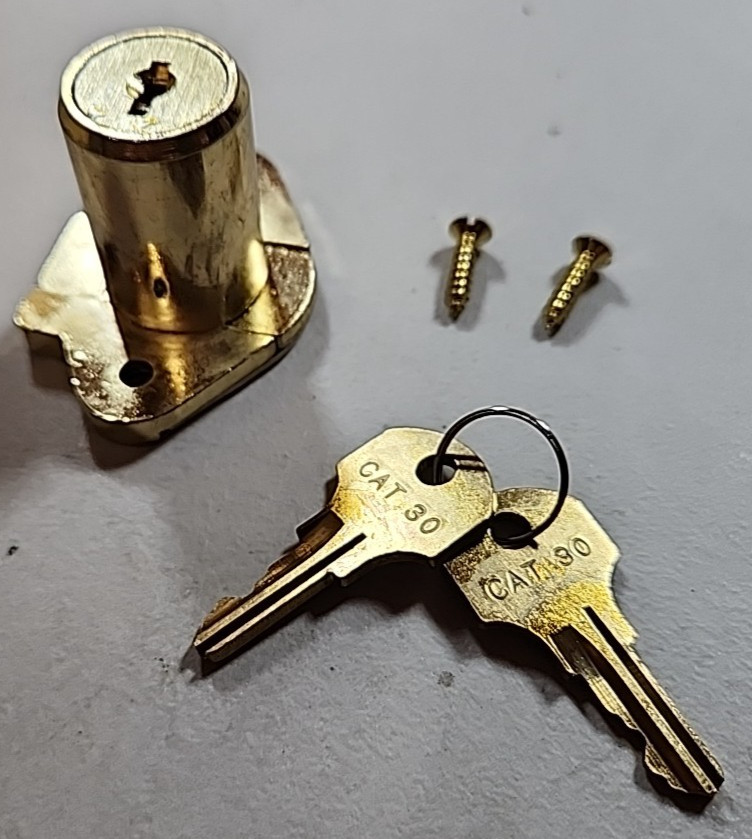 CCL DESK CABINET LOCK 1-1/8" CYLINDER BRASS 02067