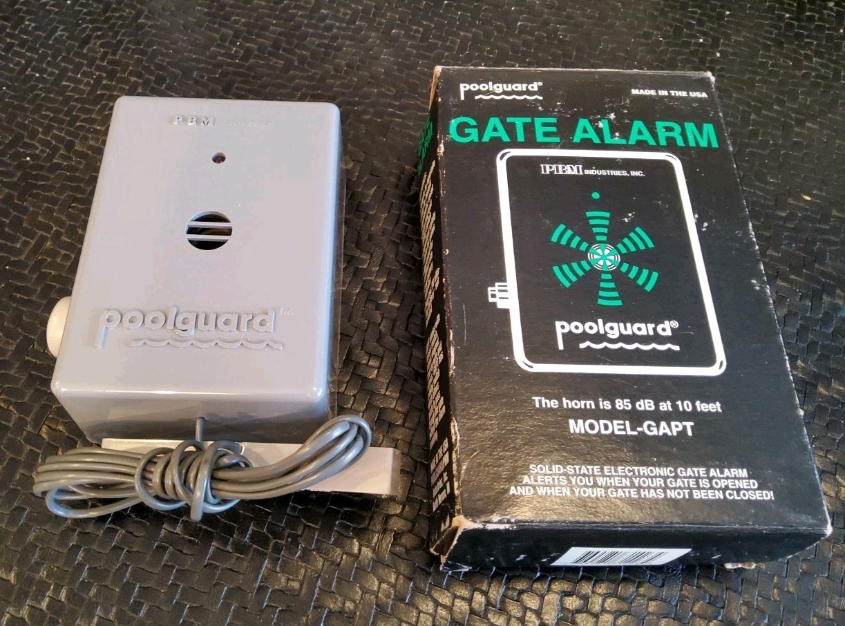 Poolguard Model GAPT Solid State Electronic Pool Gate Audio Alarm USA Made Grey