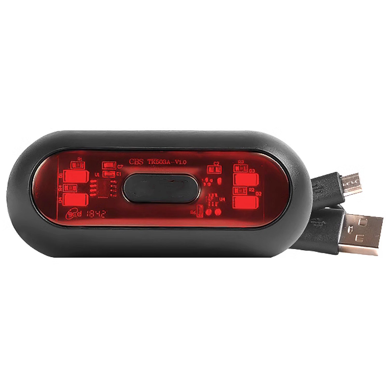 Waterproof Motorcycle Rear LED Helmet Light USB Rechargeable Light Replacement