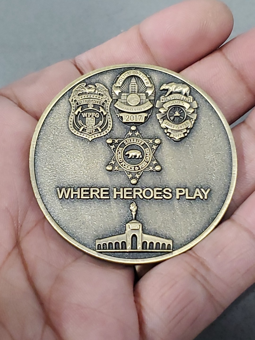LAPD LAFD Los Angeles World Police & Fire Games Challenge Coin
