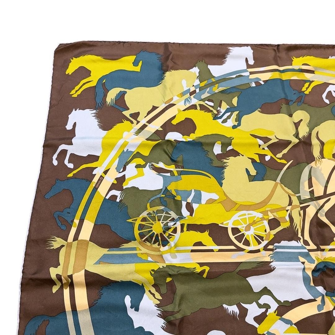 HERMES Carre 90 EX LIBRIS EN CAMOUFLAGE Silk Scarf Multicolor 34.5in SR1654