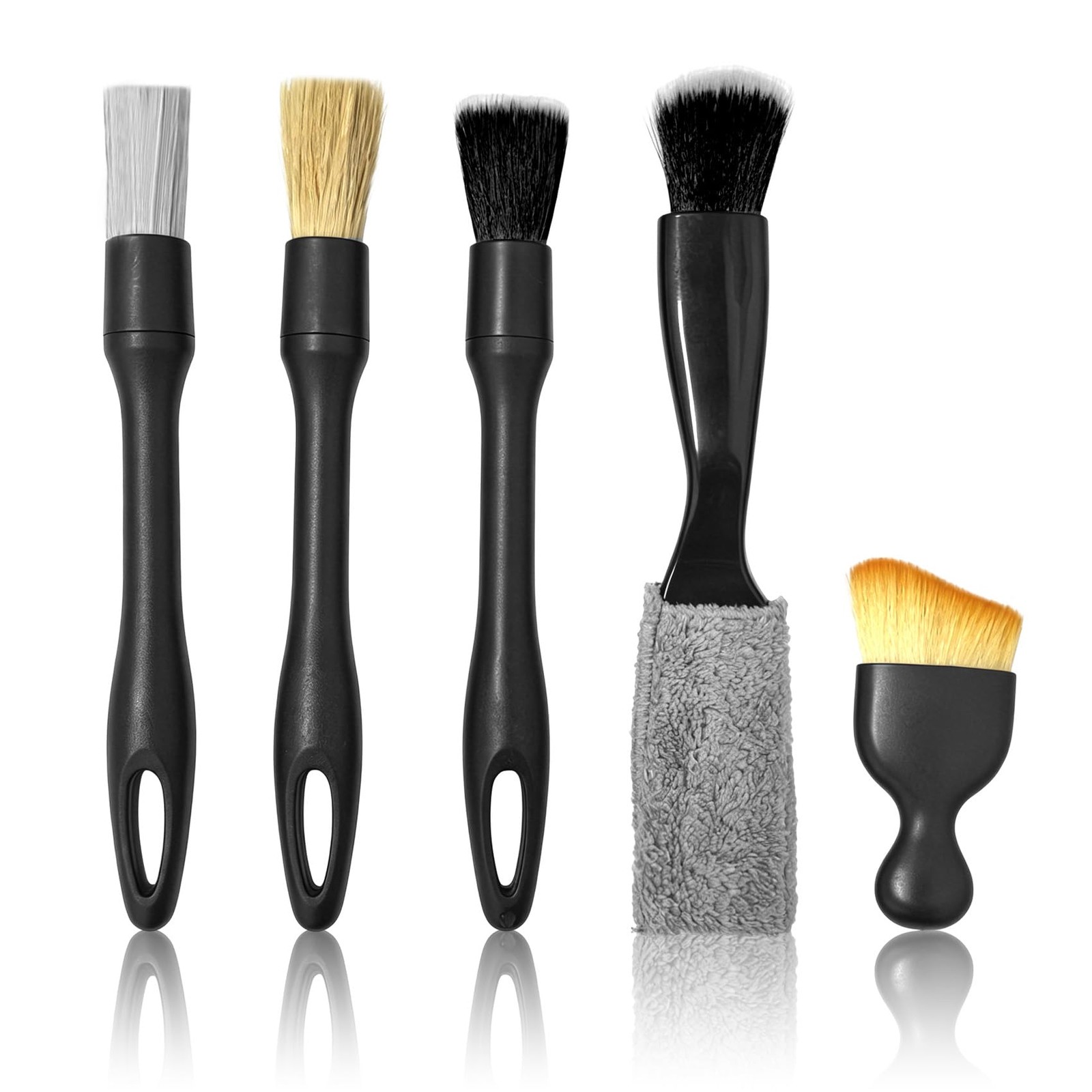 ikosy 5 PCS Car Detailing Brush Set-Car Interior & Exterior Soft Boars...