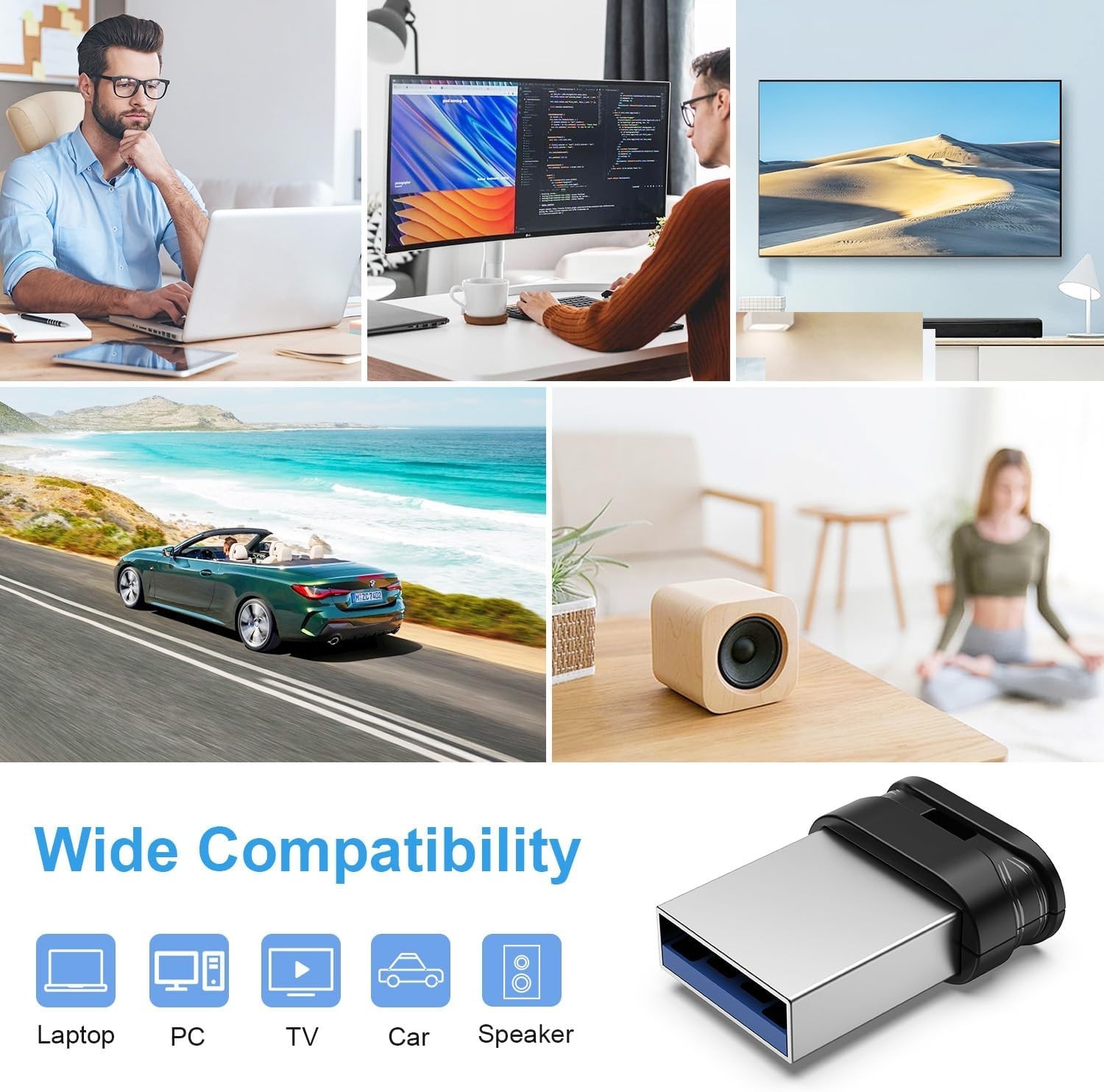 16GB Ultra Slim USB 2.0 Flash Drive - Portable, Shockproof & Water-Resistant