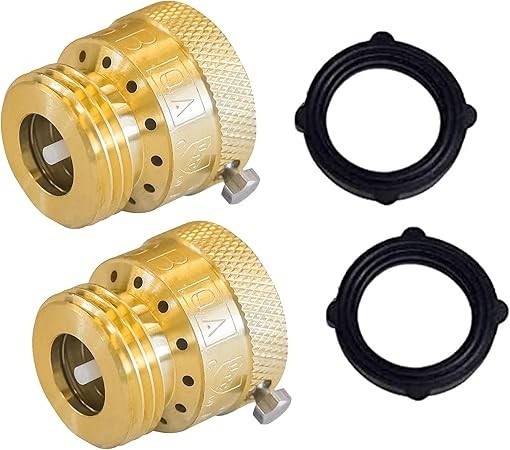 2 Pack Faucet Vacuum Breaker, 3/4 Inch Solid Brass Hose Bib Backflow Preventer