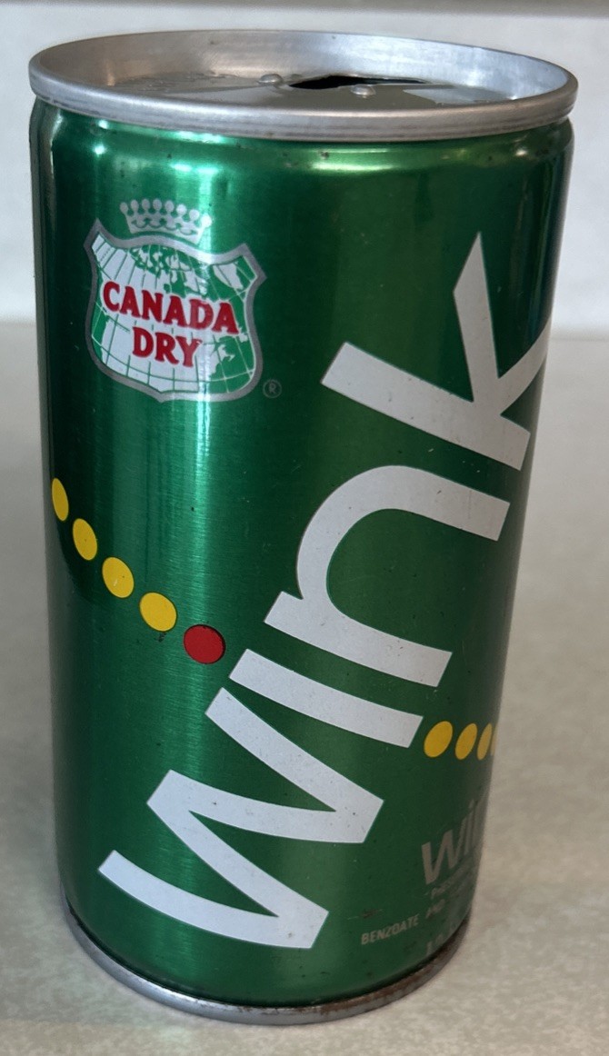 Vtg Canada Dry WINK Empty 12oz. Steel Can, Great Lakes Canning, Twinsburg, OH.
