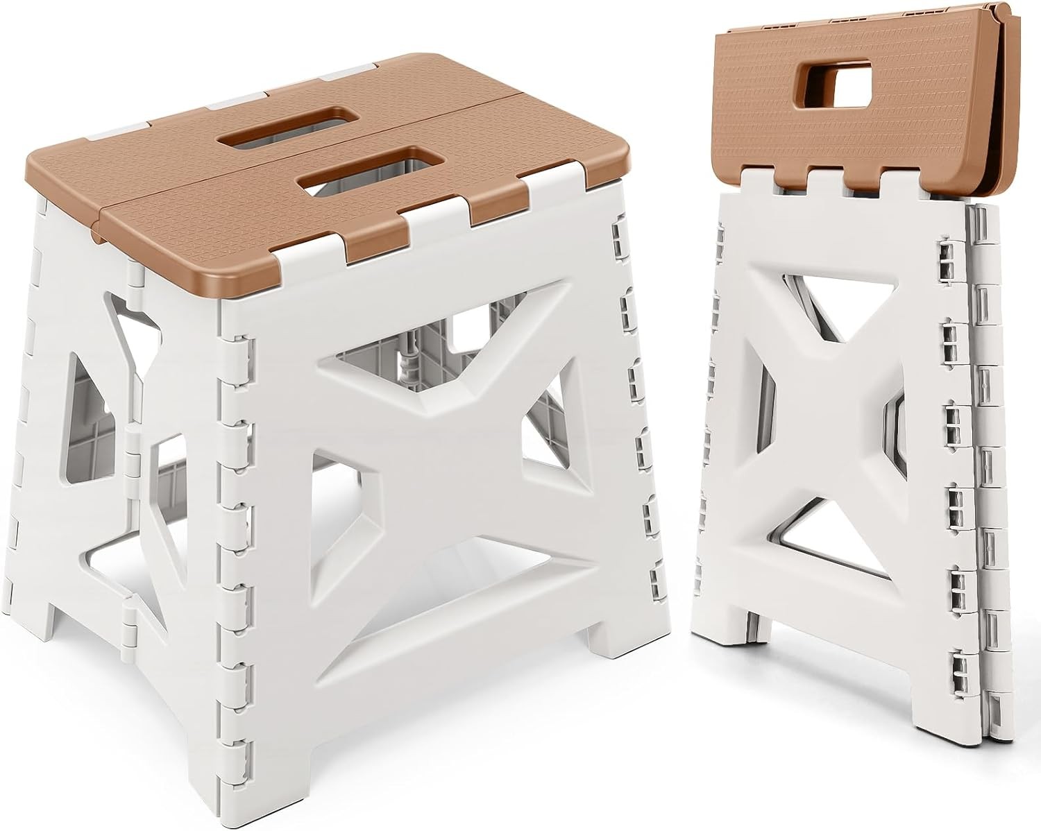Foldable Step Stool 1 Pack 12.9” Tall up to 300 lb Sturdy Plastic Folding Step