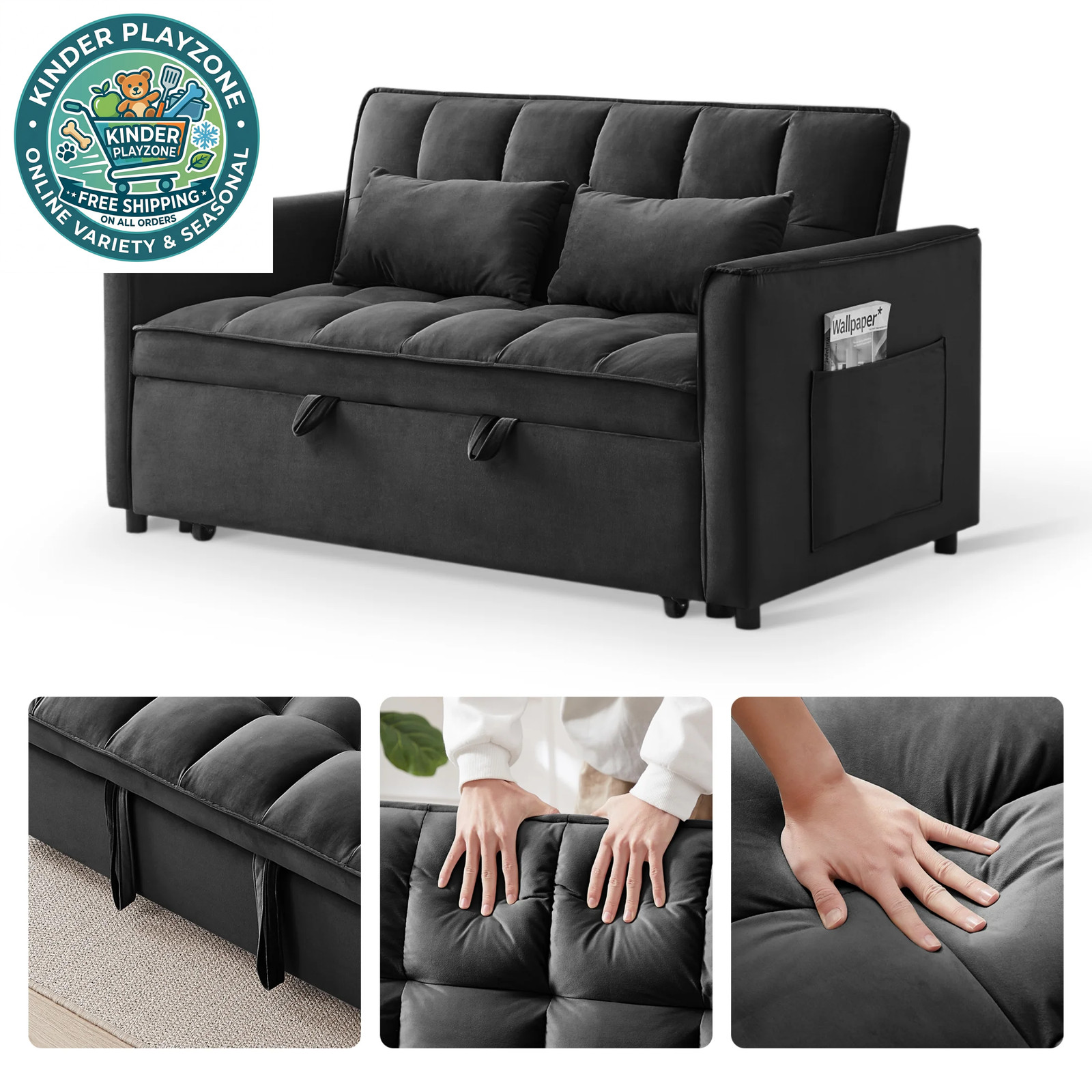 Sofa Convertible Gris Con Cama Extraible Modernos Muebles Para La Sala Baratos