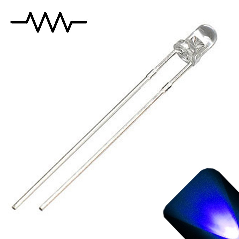 10 x 12v 3mm LED Light Blue Ultra Bright Internal Resistor 5v-15v 9v 6v 14v no