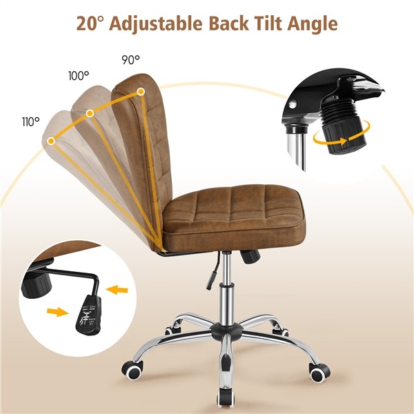 Modern Faux Leather Upholstered Rolling Office Chair Modern Task Chair