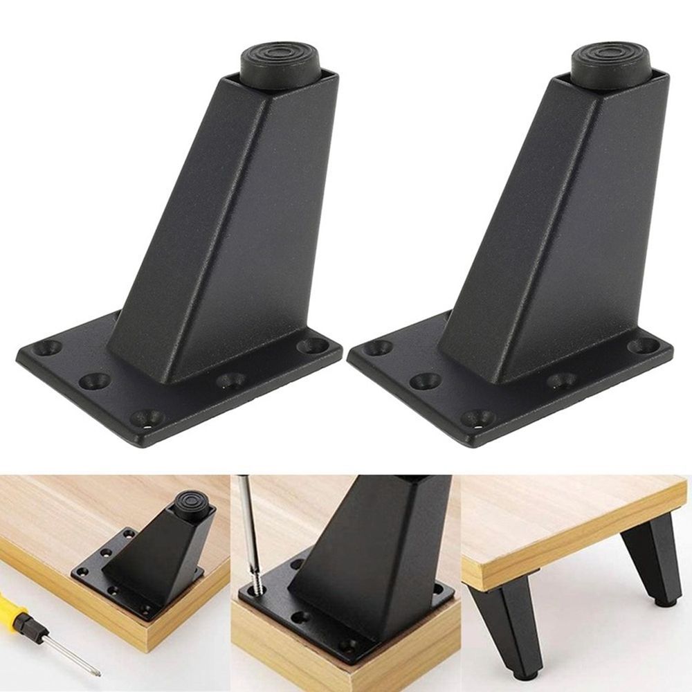 4x Adjustable Metal Furniture Leg Table Desk Cabinet Legs Black Furniture Feet