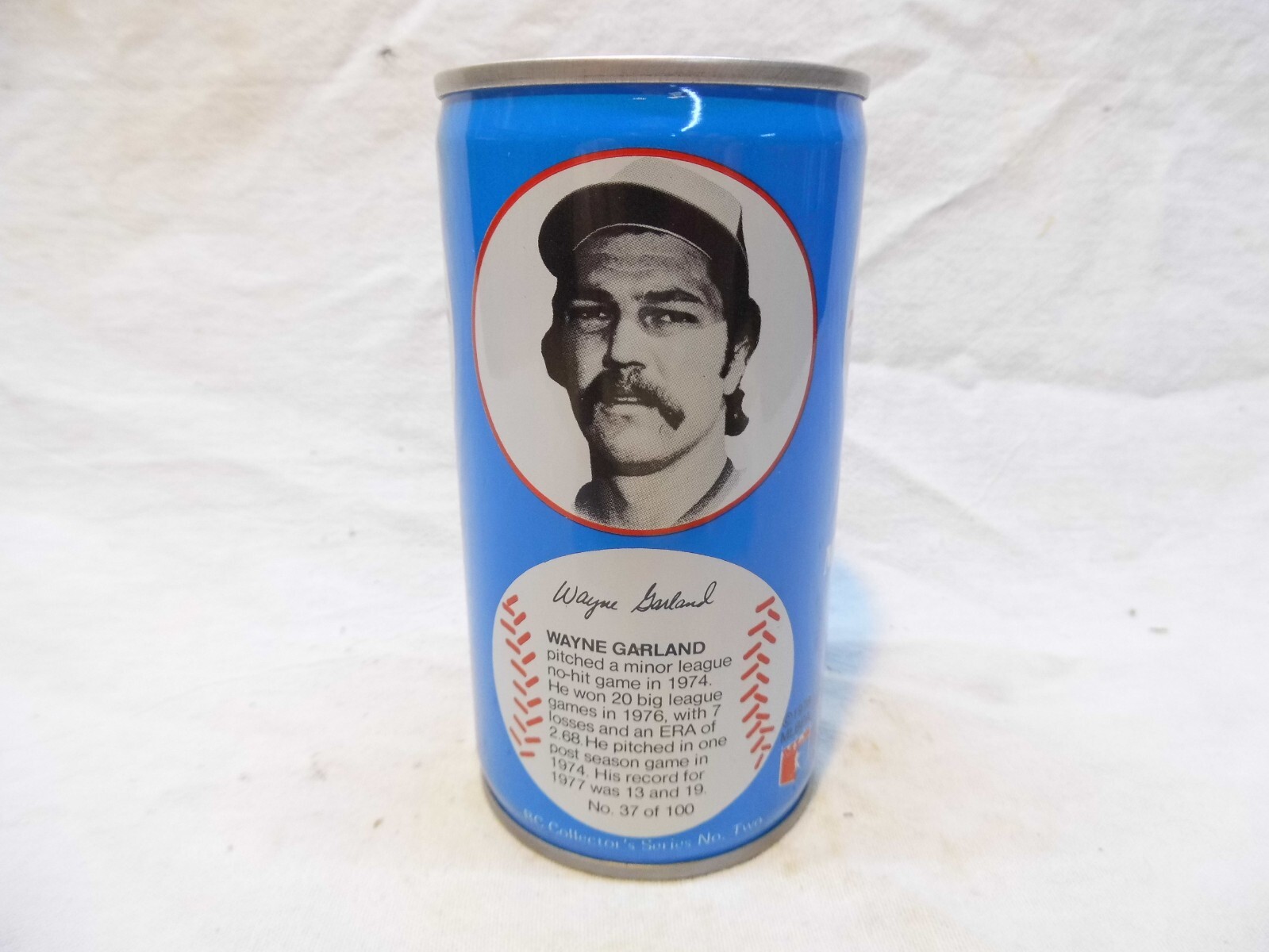 ROYAL CROWN RC COLA BASEBALL C/S SODA CAN~WAYNE GARLAND #37/100