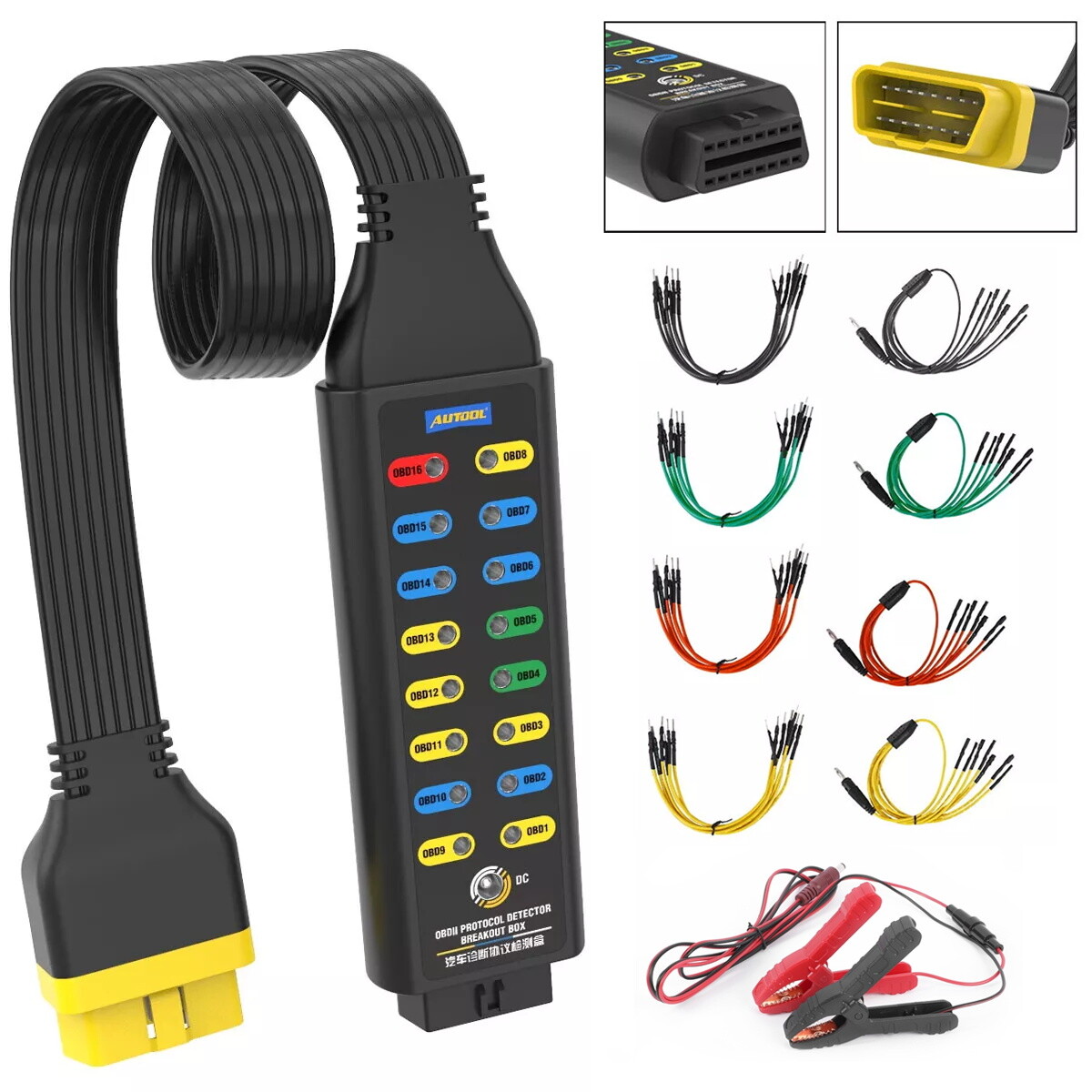 Auto OBD2 CAN Breakout Box OBDII Protocol Communication Detector Diagnostic